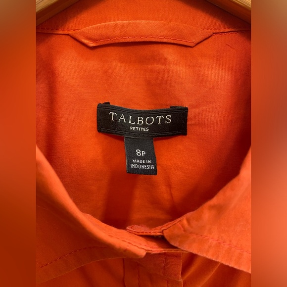 Talbots dark orange, button down. Size 8 petite. - Picture 3 of 4